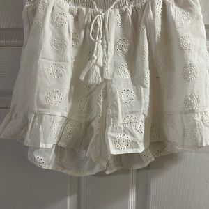 White eyelet shorts